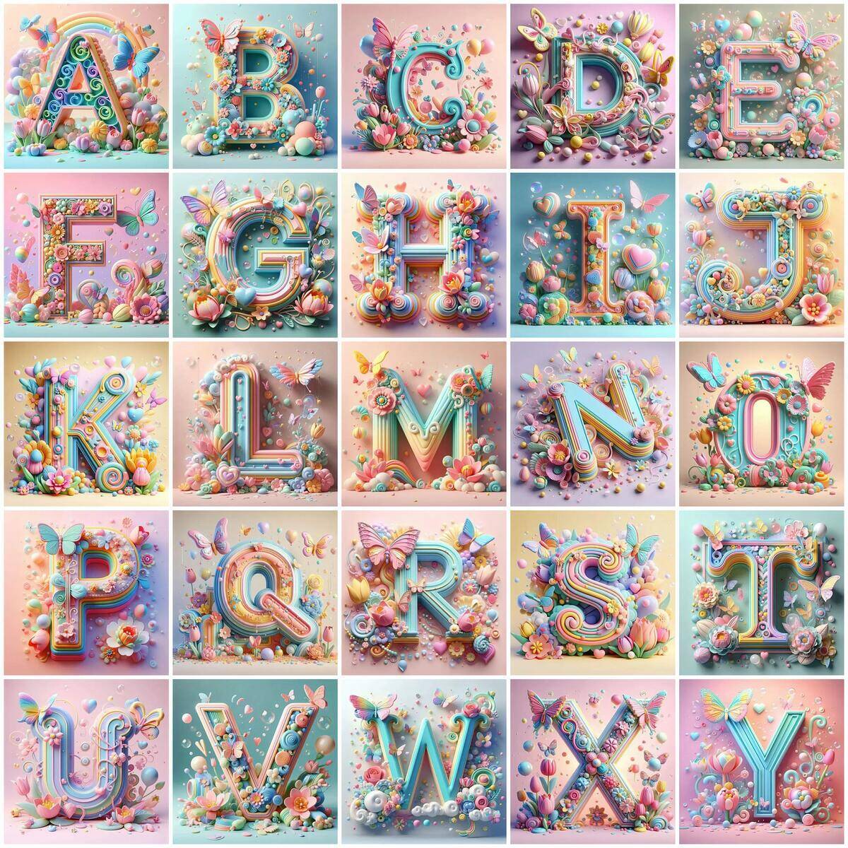 Photo Mosaic Print - Huacan الماس اللوحة فراشة الحيوان الأبجدية