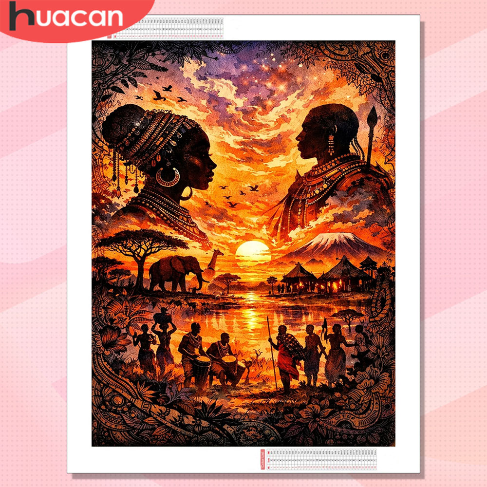 HUACAN لوحة فنية ماسية مبتكرة  - مراجعة Photo Mosaic Print وسعره